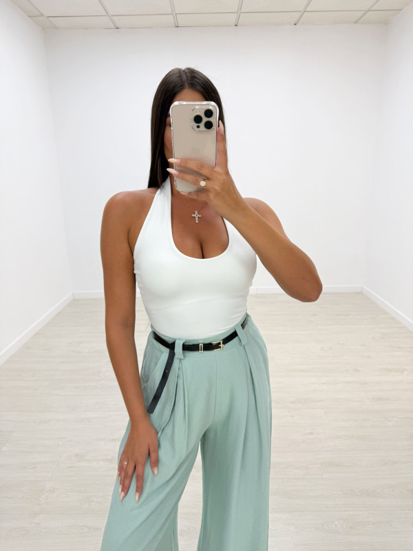 TOP LICRA HALTER BLANCO